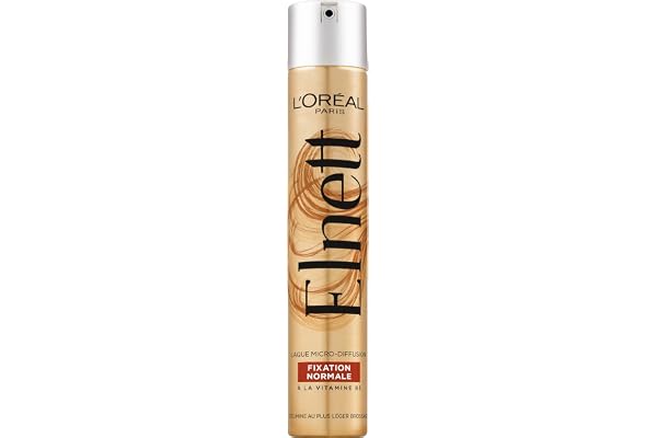 L'Oréal Paris - Laque Fixation Normale - Tenue Longue Durée 24H Indétectable - Maintien Souple Sans Résidus - Nouvelle Formule - Enrichi en Vitamine B5 - Elnett Satin - 400 ml