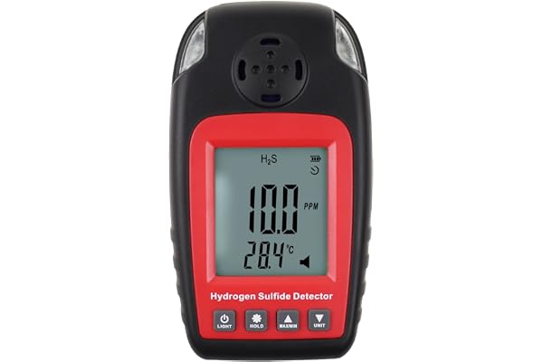 Hydrogen Sulfide Detector H2S Monitor 0 100ppm Electrochemical H2S Sensor LED Alarm with LCD Screen Backlight Portable Tester