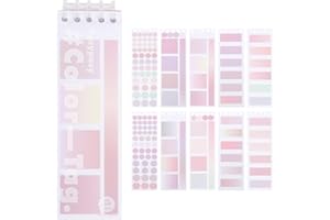 VALICAER 20 Blätter Multifunktional Planer Aufkleber Sets,Etiketten Sticker für Tagebücher,Kalender und Arbeitspläne,Mehrere Größen Page Marker,Farbe Index Tabs,Dekorative Klebezettel Flaggen (Rose)