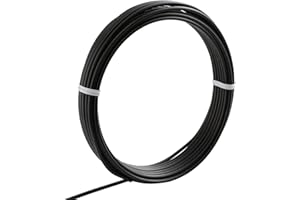 Wazakura Fil Souple en Aluminium Anodisé 7 M pour Bonsaï et Jardinage, Rouleau 3 mm, 150 g, Fabriqué au Japon, Sculpter et Ligaturage Branche - Travail Manuel - Noir