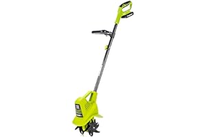 Earthwise Power Tools by ALM TC70020IT 20-Volt 7.5-Inch Cordless Electric Garden Tiller Cultivator, (2AH Battery & Fast Charger Included), Green