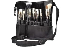 BEITO 1pc Pu Cuir Pinceau De Maquillage Sac De Taille Portable Brosse Cosmétiques Porte-organisateur Avec Des Artistes De Ceinture Bracelet (dépliage)
