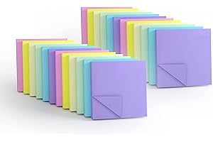 KIFZM 24 Pads - 3 in x 3 in Pastel Sticky Notes, 6 Soft Colors Assorted Removable Self-Stick Notes for Post, Notes Multipack,80 Sheets Per Pad