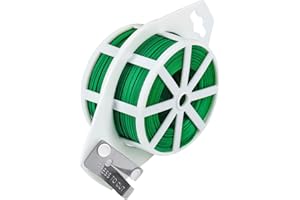 Shintop 100m Garden Wire, Green Gardening Twist Ties with Built-in Cutter for Gardening, Home, Office Plant Support
