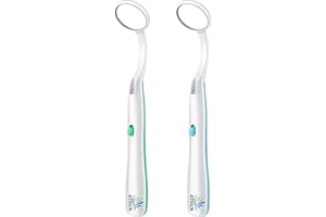 ARSUK LED Specchio dentale con luce antiappannamento, specchio a per dentista di ispezione dei denti, cura orale della bocca, 5,90 pollici (15 cm) blu e verde Confezione da 2