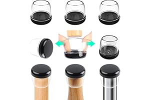 RCHYFEED 24 PCS Chair Leg Caps Sliders for Carpet, Chair Leg Floor Protectors Sliders for Carpet, Silicone Furniture Leg Caps Cups Gliders, Smoothly Slide No Scratches, 1.06-1.26" Clear Round