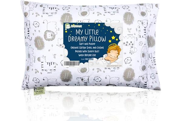 Småbarnskudde med örngott – My Little Dreamy Pillow – Ekologisk bomull småbarn kuddar för att sova, barnkudde, resekuddar för sömn, minikudde, sängkuddar för småbarn (KeaSafari)