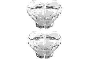 MIOAOA 2Pcs Transparent Love Heart Shaped Toilet Tank Button, Crystal Heart Toilet Press Button, Button Pusher Helper, Button Aid Toilet Lid Cover Lifter/Handle for Women Long Nail Toilet Parts Plumbing