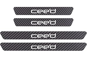 SYMILOV 4 Pièces Protecteur de Seuil de Voiture pour KI-A Sportage Seltos Rio K5 GT Line CEED, Autocollant en Fibre de Carbone de Anti-Rayures de Seuil de Porte de Voiture, CEED