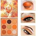 Docolor Eyeshadow Palette 9 Colors Gemstone Shadow Palette Highly Pigmented Mattes Shimmers Naked Smokey Glitter Cream Colorful Powder Blendable Long Lasting Waterproof Makeup Palette-Orange
