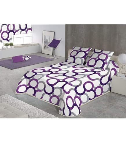 Colcha Bouti Estampada Estrellas - 235x270cm Microfibra Con Fundas Cojín