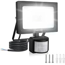 MEIKEE 42W LED-buitenspot Met Bewegingsmelder – 400-3600LM, 6500K, IP66, 3 Koppen, Afstandsbediening