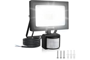 ‎MEIKEE MEIKEE 15W LED Strahler mit Bewegungsmelder 1200LM 6500K Scheinwerfer Fluter IP66 Wasserdicht LED Strahler ideal Außenbeleuchtung für Garten Garage Sportplat, Tageslichtweiß