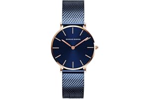 HANNAH MARTIN Reloj de Cuarzo para Mujer Banda Malla Acero Inoxidable Ultra Delgado