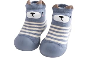TOMORTSUN Chausson Chaussette Antidérapante Bébé Fille Mignonne Chaussettes Bebe Nouveau-né Unisex Chaussures Premiers Pas Semelle Souple Nourrissons Garçon Chaussette Tout-Petits Pré-Marcheurs