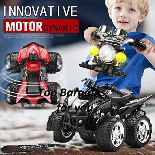 Latest 4D Dynamic Quad Bike / Motor cycle with two control modes selection, 2.4Ghz Gravity induction 360 degree rotation stunt 4D RC Remote Control Motorcycle Electronic Toy with Simulation Lighting, Sound effect, Vibration and 360 Rotation Stunt, Best Christmas Present, Best Birthday Present, Limited offer Limited Quantity,