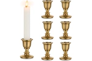 Romadedi 6-częściowy zestaw małych świeczników w stylu retro, antyczny, dekoracja stołu, wesele, do salonu, na Boże Narodzenie, imprezę, wieniec adwentowy, dekoracja