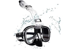 NEVYTOL Mascara Snorkel Disponible para Buceo y Submarinismo, Gafas de Buceo Adulto Tubo Respirador Plegable Extraíble, Antivaho Gafas Snorkel Apto para Niños y Adultos