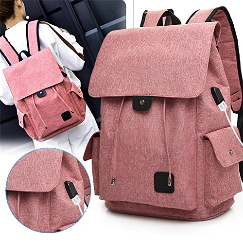 Fastar Laptop Rucksack mit USB-Ladeanschluss  leicht Robustes Segeltuch Rucksack Reisetasche Wandern Rucksack College Daypack f  r Handys MP3  Noteboo