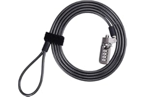 Maizoon Laptop-Sicherheitsschloss mit 4-stelligem zurücksetzbarem Code, 1,9 m, Wirerope für PC, Monitore, Projektoren, Docks und andere Geräte, Militärqualität, flexibel und einfach zu bedienen