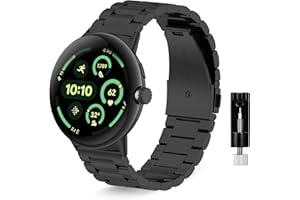 ZoRoll Pasek kompatybilny z Google Pixel Watch 4 45 mm/Watch3 45 mm, metalowa bransoletka, zapasowy pasek ze stali nierdzewnej do Google Pixel Watch 3 45 mm, czarny
