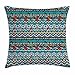 Produktbild DIYCCY Native American Überwurf Kissenbezug, Colorful Ethnic Geometrische mexikanische Pixel Art Muster Indigene Native Style Dekor quadratisch Accent Kissen Fall 45,7 x 45,7 cm