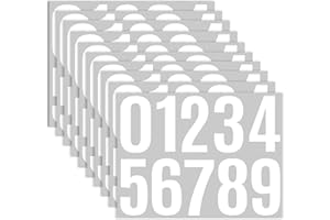 WUPENGZON 10 Blatt Zahlen Aufkleber,10 cm Mailbox Nummern Aufkleber,Wetterfest Klebezahlen, 0-9 Vinyl Sticker Zahlen,100 Stück Nummernaufkleber für Briefkasten Hausnummer Postkasten Schilder (Weiß)