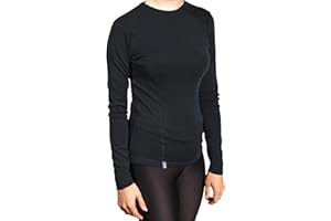 Alpin Loacker women Merino koszulka z długim rękawem 230 g/m - Bielizna termiczna, koszula turystyczna lub warstwa podstawowa na narty,Czarny M