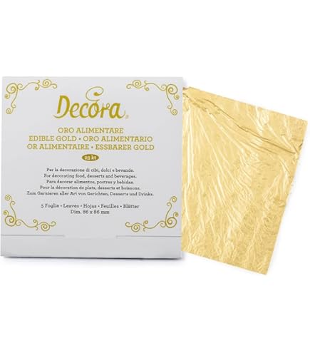 10 Fogli In Vero Oro 23,75 Carati, 38 X 38 Mm, Commestibili 1 X Latte In Penna - Foto 13