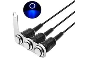 Gebildet Universale 3pz Latch Acciaio Inossidabile LED Blu Moto Interruttore ON-OFF Manubrio Montaggio Regolabile Interruttori Impermeabili Pulsante 5A/12V