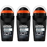 L'Or&eacute;al Paris 3-Piece Men Expert Carbon Protect Anti Perspirant Roll On (3 x 50 ml)