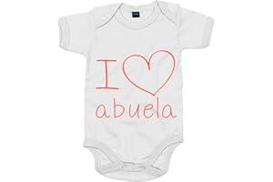 STAMPATS Body bebé I Love abuela - Blanco, Talla única 12 meses