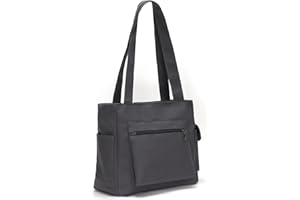 LANXINGLUO bolso bandolera señoras grande señoras bolso negro grande señoras shopper bolso de tela con cremallera bolso de lona señoras bolso con muchos compartimentos