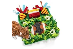 MEWOOFUN Mata wąchowa dla psów dużej rasy, piłka nożna, mata węchowa dla psów, nuda, trening zapachu, interaktywne puzzle dla psów, mata snuffle, zachęca do żerowania i powolnego jedzenia, 40 x 40 cm