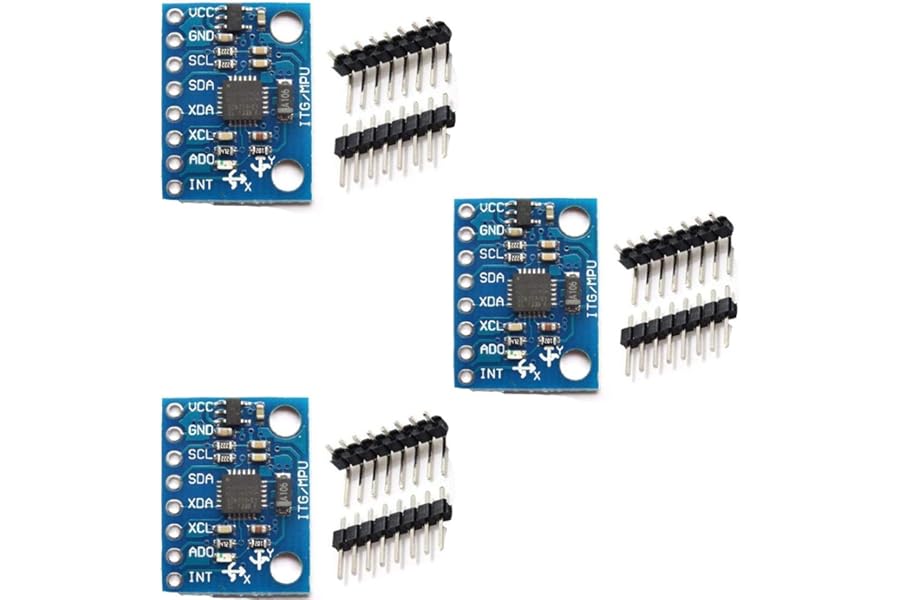 Hailege 3pcs MPU-6050 MPU6050 GY-521 3 Axis Accelerometer Gyroscope Module 6 DOF 6-axis Accelerometer Gyroscope Sensor Module 16 Bit AD Converter Data Output IIC I2C