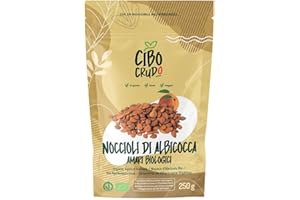 CIBO CRUDO CRUDO BIOLOGICO VEGAN Noccioli di Albicocca Biologici - 250g. Noccioli o Semi di Albicocca Amari e Crudi da Albicocche Selvatiche contiene Vitamina B17. Armelline Amare.