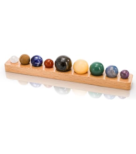 VVW&LIU 6cm Home 3D Gift Desktop Sfera con Base Sfera di Cristallo Craft Pianeti Modello Decorazione Inciso Sistema Solare Puntelli per Foto Trasparenti, Base in Metallo Dorato