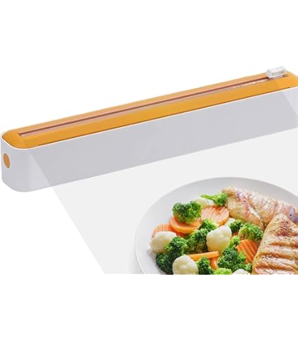 Distributeur De Film Alimentaire Avec Cutter Intégré - Range Film Plastique, Aluminium Et Papier Sulfurisé - Magnétique Pour Fixation Murale (36 Cm)