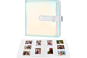 RUIBYTREE 360 Pocket Photo Album for Fujifilm Instax Mini 12 11 9 8+ 8 90 40 EVO Instant Camera, For Polaroid Snap/PIC-300/Z2300/ SocialMatic Instant Photos & Zip Printers (Magic Silver)