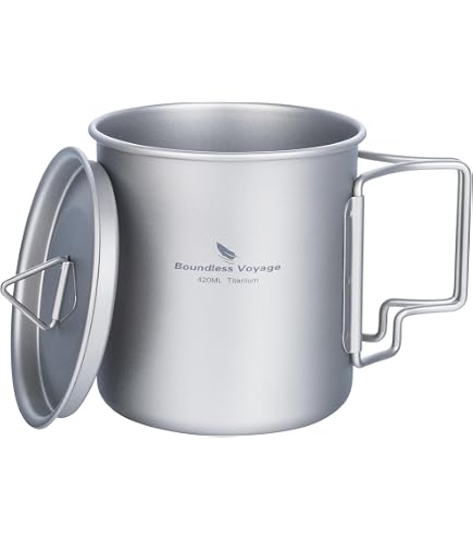 Casserole En Titane Pour Camping IBasingo - Pot à Vapeur 1900 Ml + Poêle 900 Ml - Léger (513 G) - Multi-usages