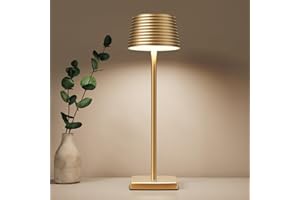 HYMZP Lampada da Tavolo Senza Fili Ricaricabile da Comodino o Scrivania con Presa USB, Lampada da Tavolo in Metallo, Dimmer Touch Cordless Lampada per Camera, Ristoranti, Ufficio, Bar