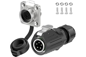 E-WeiChat EW-LP16 Connettore industriale impermeabile IP68 Connettore aeronautico a innesto rapido Connettore circolare Connettore elettrico a sgancio rapido M16 2-9 Poli Presa flangia (5 Poli)