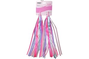 LIOOBO a pair of children bike handlebar ribbons colorful scooter tassels(pink and purple)