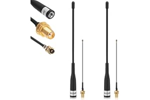 Meshnology 2Pcs 868MHz LoRa Antenna 10dBi Gain for Meshtastic Long Range Soft Whip Antenna 19cm Omni SMA Male with Cable Extension Cord Black