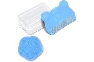 ‎PLPLAAOO plplaaoo babybürste, Baby Badebürste,Baby haarbürste, Peeling Bürste, das SkinSoother Baby Essential für trockene Haut, Milchschorf und Ekzeme für Neugebor(Blau)