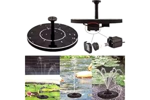 BYBATUL Mini Solar Springbrunnen für außen, Solarbetriebene Wasserbrunnenpumpe Deko mit 6 Sprüh Effekten, Freistehend Schwimmend für Vogelbad Garten Teich