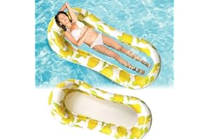 SHJOEE Aufblasbarer Wasserhängematte Pool Hängematte mit Kopfteil Badehängematte Wasser Luftmatratze mit Netz Wasserspielzeug Wasser Bett Floating Lounge Stuhl Strandmatratze Kinder Erwachsene