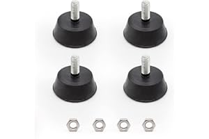 TIANLIN M6 Thread Levelling Feet, 4 Pieces Rubber Feet for Furniture, Non-Slip Adjustable Feet for Furniture, Diameter 38mm, Suitable for Furniture, Appliances and Small Equipment