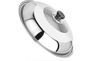 HPLIVE 30CM Pot Lid,Stainless Steel Visible Combined Tripod Wok Cover, Combined Vegetable Cover for Home Restaurant