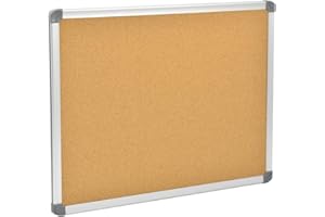 Danieli Store | Pizarra de Corcho Pared con Marco de Aluminio 60x45cm | Tacos para Fijación en Pared Incluidos | Esquina Cubretornillos Retráctil